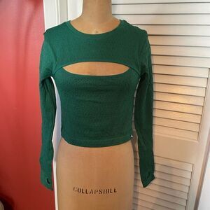 JOYLAB | green long sleeve athletic top M